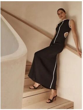 DISSH cut out maxi black and white dress- size xs